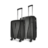 Aristocrat Polypropylene Air Pro Set Of 2 Hard Luggage (55Cm And 66Cm) | Lightweight Luggage With Wheels, Secured Zip And Secured Combination Lock | Jet Black | Unisex, Spinner, Trolley Bag
