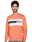 Numero Uno Men’S Fleece Crew Neck Sweatshirt (Kmssfc60-Dusty Orange/White-L_Dusty