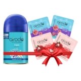 Airodo Automatic Air Freshener Automizer Refill (Oceanic & Cool 235ml) + Pocket Gel Mix – 40g (Assorted 2 Floral and 2 Cirtus fragrances)| For Home & Office | Long Lasting Fragrance