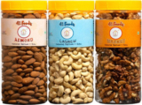 41 foods Dry fruits combo pack of kaju badam akhrot 450 GM Cashews, Almonds, Walnuts(3 x 150 g)