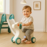 Amazon Brand – Jam & Honey Baby Puppy Push On Ride On for Kids | Backrest | Easy Grip | Four Wheel | Durable and Safe | Non-Toxic | Portable | Lightweight | Animal Theme | 1-4 Years Old | Green