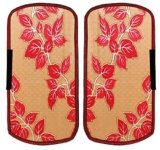 Heart Home Leaf Design PVC 2 Pieces Fridge/Refrigerator Handle Cover (Gold & Red) CTHH5392, Standard