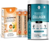G Glowsik Skincombo- Glutathione 40 Effervescent & Marine Collagen For Glow & Healthy Skin(2 No)