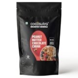 COCOSUTRA Peanut Butter Chocolate Chunk Breakfast Granola 1 kg | 100% Natural, Vegan & Gluten Free | High Protein Cereal with Oats, Nuts, Seeds and Dry Fruits | Lightly sweetened with Jaggery