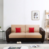 Home Komforts Turin Leatherette 3 Seater  Sofa(Finish Color – Brown, DIY(Do-It-Yourself))