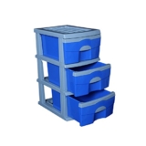 Cello Organiser 3 Drawer Storage Chest (Blue And Grey)