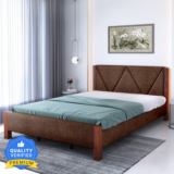 Flipkart Perfect Homes Elbert Solid Wood King Bed(Finish Color – Dark Walnut & Dark Brown, Delivery Condition – Knock Down)