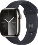 Apple Watch Series 9 Gps + Cellular 45Mm Graphite Case & Midnight Sport Band – S/M(Graphite Strap, Free Size)