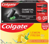 Colgate Charcoal Clean 240G Toothpaste & Lemon Fresh 240G Toothpaste(480 G, Pack Of 2)