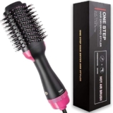 4-in-1 One Step Hair Dryer & Volumizer Hot Air Brush 1200W | Ionic Ceramic Tourmaline Hair Dryer Brush | Straightener, Curler & Styler | Frizz-Free Smooth Finish | For All Hair Types