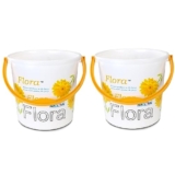 Nayasa Boon Bucket Bucket No. 18-16 Ltrs, Pack Of 2, Floral Print Plastic Bathroom Set, Ideal For Home & Office, Medium, Yellow