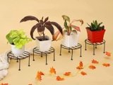 Kundi Flower Pot Stand | Gamla Stand | Plant Stand for Balcony | Pot Stand for Indoor Plants | Planter Stand | Flower Stand for Balcony | Plant Stands for Indoor Living Room (Pack of 4) Black
