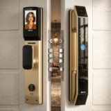 Golens X95 Gold Luxury Smart Door Lock | 8 Ways Unlocking | 3D Face ID | Fingerprint | Mobile App | RFID Card | PIN | OTP, Mechanical Key, Temporary Password, Door Viewer, No Extra Gateway Required