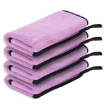 Btag Microfiber Cleaning Cloth, 40×40 cms 600 GSM | Highly Absorbent,Lint and Streak Free, Multi-Purpose Wash Cloth for Kitchen,Car,Window,Stainless Steel,Silverwear(Lavender_40x40cms) Pack of 4
