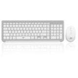 Ant WK250 Nano Wireless USB Keyboard and Mouse combo 105 Keys, 12 Integrated Multimedia Keys, 4 Button Mouse,Upto1600 DPI High Precision, Advanced Optical Sensor for PC Laptops Windows Mac_WhiteSilver