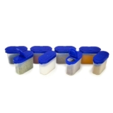 Happy Cove Modular Wonder Spice Shaker and Sprinkler Set | Airtight | Stackable | Leakproof | BPA Free | Kitchen & Pantry Storage | Set of 8 | 150ml (Blue)