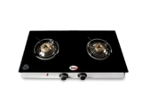 Hornbills Auto Ignition Glass Top 2 Burner Gas Stove, Black, Lpg (Isi Certified, Black)- 2 Year Warranty By Horbills Applainces