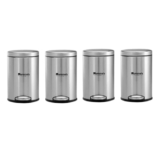 Mumma’s LIFE Stainless Steel Plain Pedal Dustbin with Plastic Bucket and Lid Dustbin for Home, Office, Bathroom, Outdoor, Indoor and Kitchen (Pack of 4 (7 Litre (8×13 Inch))