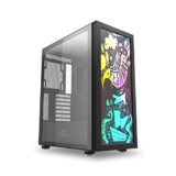 Ant Esports Graffiti Mid- Tower Computer Case/Gaming Cabinet – Black | Supports ATX, Micro-ATX, Mini-ITX | Pre-Installed 1 x 120mm Rear Fan