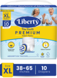 Liberty Premium Pants, Waist Size (38-65 Inches), Pack Of 1 Adult Diapers – Xl(10 Pieces)