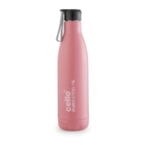 CELLO Puro Steel-X Neo 900 Insulated Water Bottle for Office Use 720 ml Pink | Durable, Stylish & Colorful Wide Mouth Easy Sip Leak Proof Inner Steel Insulated Water Bottle for Travel & Daily Use