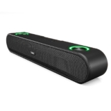 Govo Gosurround 220 16W Bluetooth Sound Bar, 2000 Mah Battery, 2.0 Channel With 52Mm Drivers, Multicolor Led Lights With Tws, Aux, Bluetooth And Usb (Platinum Black)