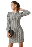 Arbiter Collection Women Mini Dress (73_Check_S) Black