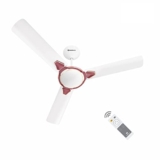 Havells 1200Mm Equs Bldc Motor Ceiling Fan|5 Stars With Rf Remote, 100% Copper, Upto 57% Energy Saving|Eco Active Technology, Flexible Timer Setting, Memory Backup|(Pack Of 1, White Maroon)