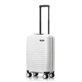 HRX Kyoto Cabin Size White Polypropylene Hard Shell Suitcase – Premium Travel Trolley Bag with 8 Spinner Wheels, Number Lock & Water Resistant Body