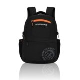 Aeropostale Backpack Basin – Black | Durable 2-Compartment Laptop Backpack with Rain Cover Compartment | Bag for School, College and Work | Padded Back and Multiple Utility Pockets