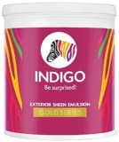 Indigo Exterior Sheen Emulsion Gold Series | Premium Exterior Sheen Paint | Weather & UV Resistant | Low Moisture Absorption | 10 L Black
