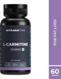 Nutrabay Pro L-Carnitine Fat Burner, L Carnitine Pre Workout Supplement, 1000mg(60 Tablets)