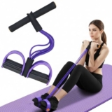 Portable Resistance Band with Foot Pedals, Full Body Workout, Strength Training, Toning and Stretching Exercise Equipment