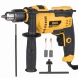 Deli DL-CZ13-E6 820W Corded Electric Impact Drill with 3 Jaw Design 0-3000 RPM No-Load Speed 0-48000/min Impact Rate Copper Wire Motor 240v-60hz Drilling Tool for Wood Steel Metal & Concrete (1Pc)