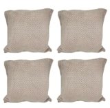 House of Quirk Polar Fleece Fabric Cushion Cover with Zipper Pack of 4 (Khaki, 45 x 45 cm)