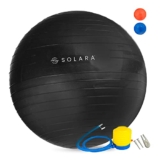 SOLARA Men & Women PVC Gym Ball for Exercise & Yoga W Pump, Anti Burst Swiss Birthing Stability Ball for Workout & Fitness, Yoga, Exercise Ball for Men & Women (Black 55cm)
