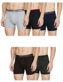 Dixcy Scott Originals Men’s Long Cross Trunk Comfort Fit Solid Innerwear Outer Elastic with Spandex(Black Grey Mel Olive Deep Blue Coffee Brow – Pack of 5 )-85