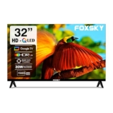 Foxsky 80 cm (32 inch) Frameless Series QLED HD Ready Google Smart TV FS32GATV (Black)