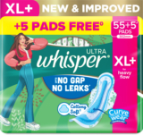 Whisper ULTRA HYGIENE+COMFORT XL+ ,PROTECTION FOR HEAVY FLOW Sanitary Pad(Pack of 60)