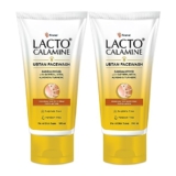 Lacto Calamine Ubtan Face Wash For Glowing Skin | Natural Face Wash With Sandalwood, Saffron, Neem, Almond & Turmeric | Exfoliating Facewash Reduces Tan | Sulphate, Paraben Free | 100 Ml Pack Of 2