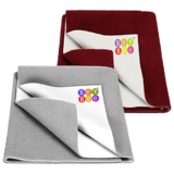 BeyBee Anti-Piling Fleece Extra Absorbent Quick Dry Sheet for Baby, Baby Bed Protector, Waterproof Baby Sheet(Small Combo, Grey + Maroon)