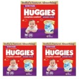 Huggies Complete Comfort Wonder Pants | Pant Style Baby Diapers Medium Size (M), 228 Count | India’s Fastest Absorbing Diaper, Prevents Diaper Rash, Ideal for 7 to 12 Kgs (76 Count, Pack of 9)