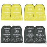 Kuber Industries Pack Of 8 Travel Packing Bags For Clothes | Travel Pouches | Packing Cubes Travel Organizer | Storage Organizer For Travel-Hiking-Adventure | Laundry Bag | Small | Yellow & Gray