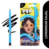 Sugar Pop 16Hr Longwear Kajal | Waterproof & Smudge-Proof | Intense Matte Finish | Sunflower Seed Oil & Vitamin E | Velvet Smooth Application | Transfer-Proof | 0.3Gm – Black