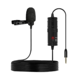 amazon basics Metal Condenser Microphone with 6m Cable | Compatible with Smartphones, Cameras, PCs, and Laptops | Built-in Noise Reduction (Black)