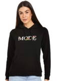 Mode By Red Tape Women’S Cotton Blend Regular Fit Black Hoodie_Small