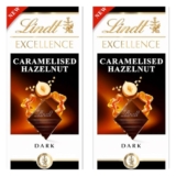Lindts Excellence Caramelised Hazelnut And Crispy Caramel Pieces With Rich And Smooth Dark Chocolate 100G (Pack Of 2)