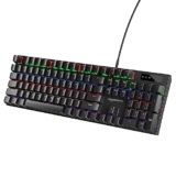 Amazon Basics Wired Gaming Mechanical Keyboard With Outemu Blue Switches And Rainbow Led | Anti-Ghosting Keys |8 Gaming Modes