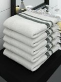 Athom Living Ecosaviour Premium Cotton Bath Towel Pearl White (Pack of 5)