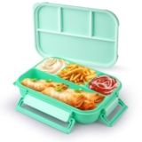 Attro Gourmet 4 Compartment Lunch Box Portable Meal Organizer For Office, School Bpa-Free, Food Grade, Freezersafe, Microwave & Oven Safe – 1000Ml Mint Green